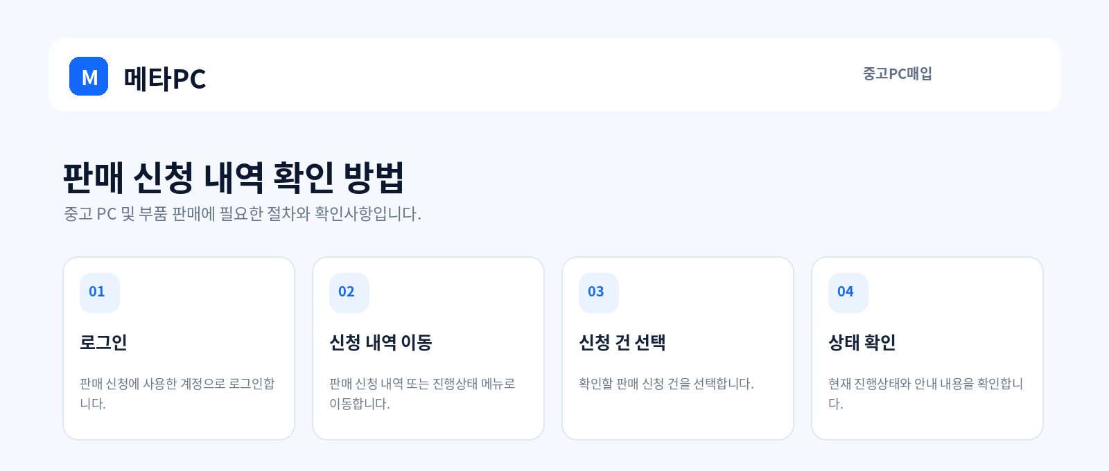 판매 신청 내역 확인 방법